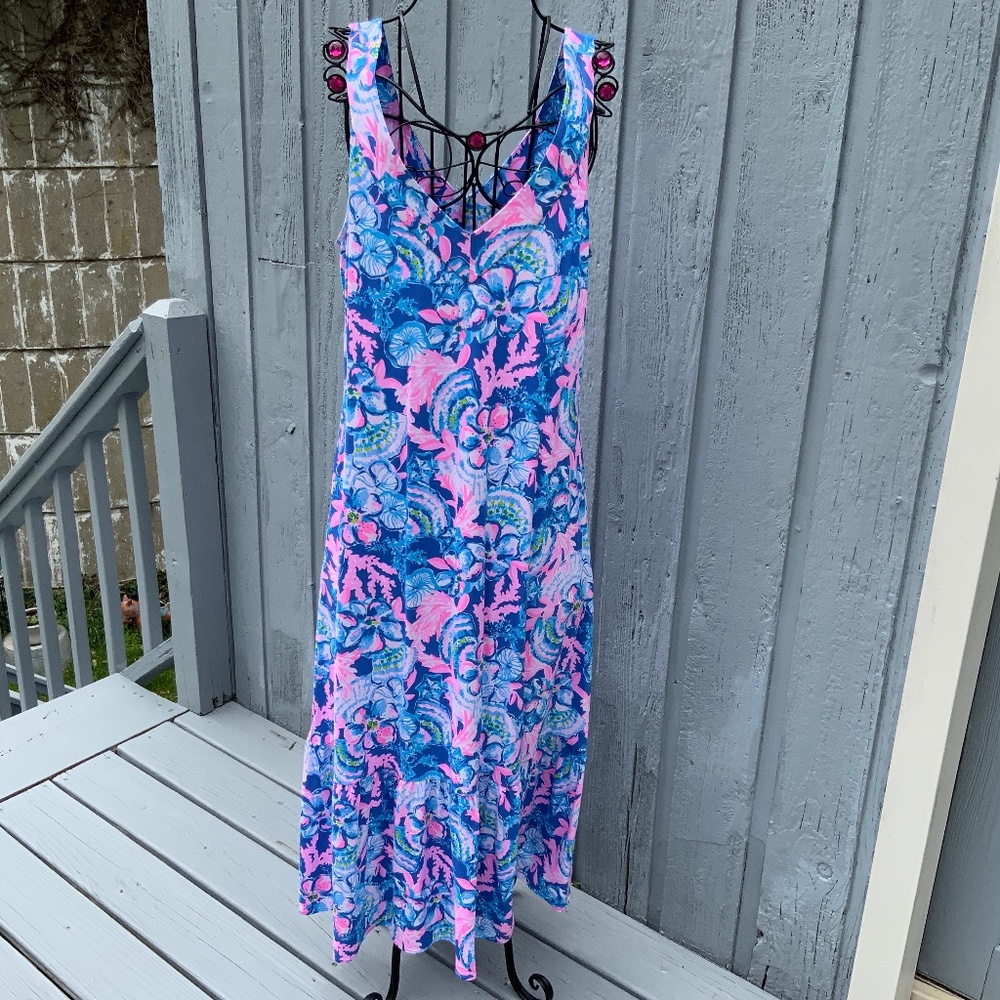 Lilly Pulitzer Dress (Size L) Madsen V-Neck Midi Dress ***BRAND NEW***